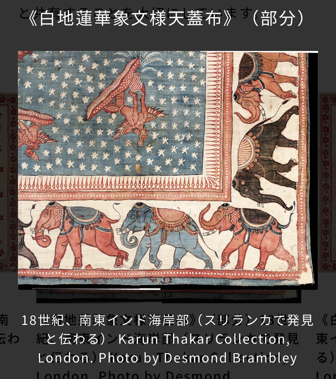 展覧会ログ｜インド更紗 世界をめぐる物語｜象に対するイメージが