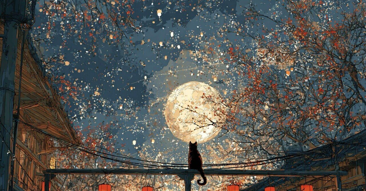 AIイラスト]猫と月 2｜みぽぽ