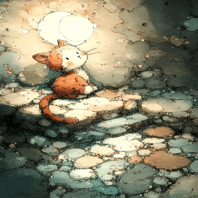 AIイラスト]猫と月 2｜みぽぽ