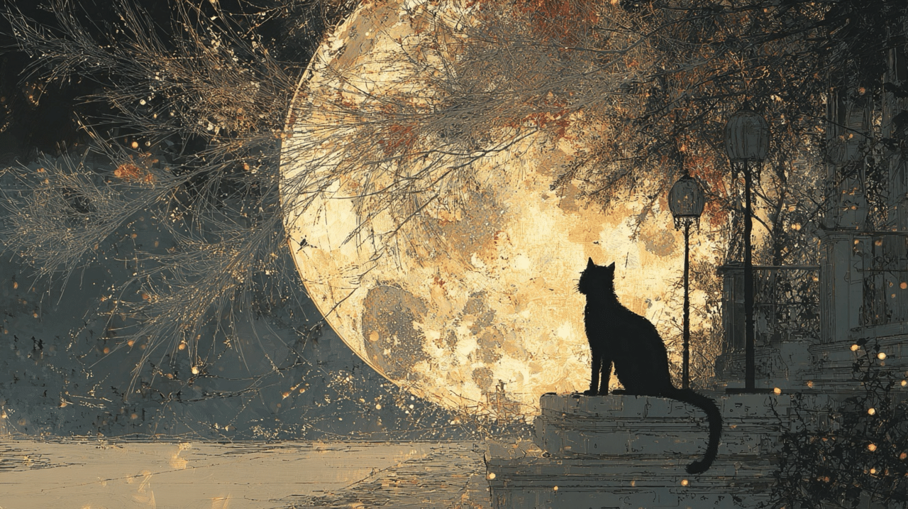 AIイラスト]猫と月 2｜みぽぽ