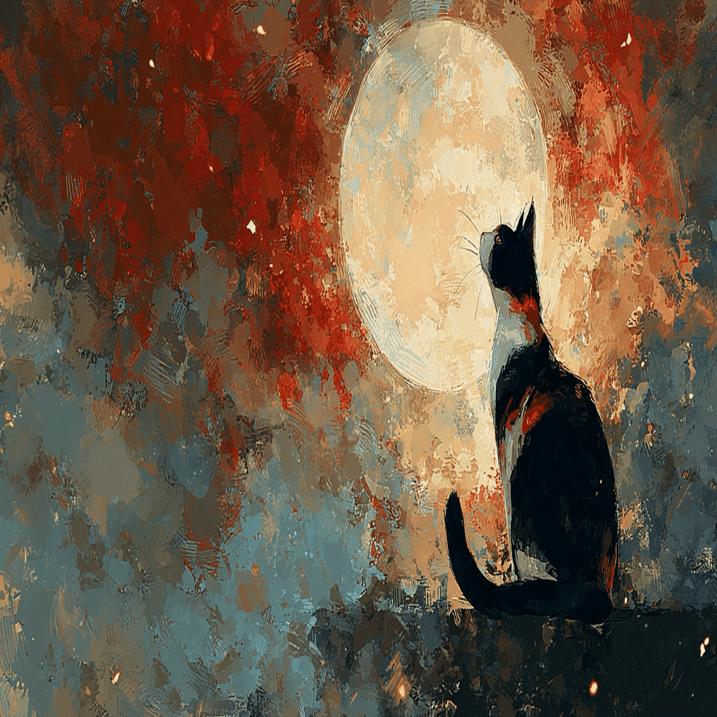AIイラスト]猫と月 2｜みぽぽ