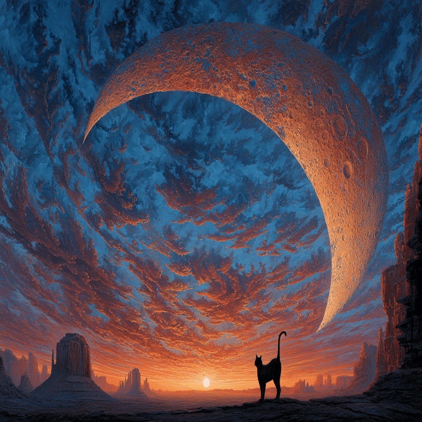 AIイラスト]猫と月 2｜みぽぽ