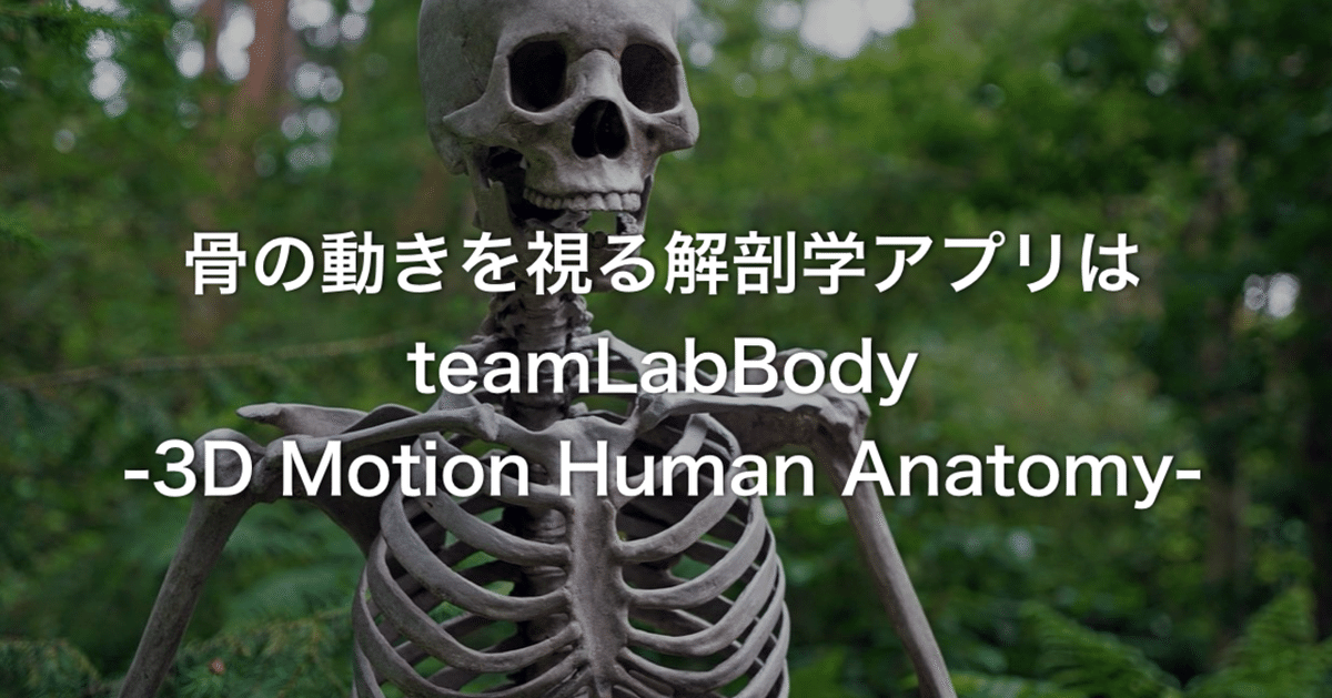 骨の動きを視る解剖学アプリはteamLabBody-3D Motion Human