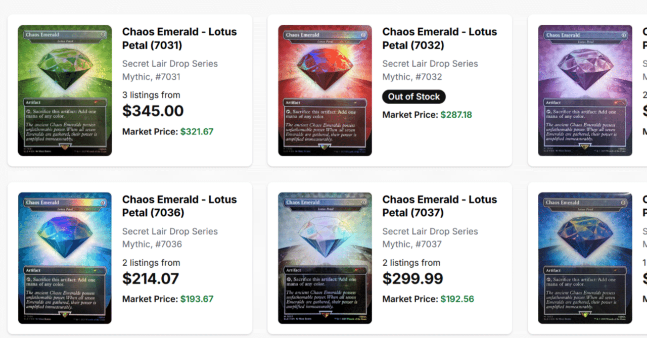 Eternal出品 #4#5#6コンプリまとめ売り Chaos Emeraldは順調に人気中！ そしてAVATARの封入されてる枚数