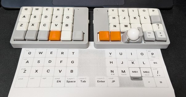 分割型キーボード conductor conductorという完全無線分割トラボ付きキーボードに手を出して