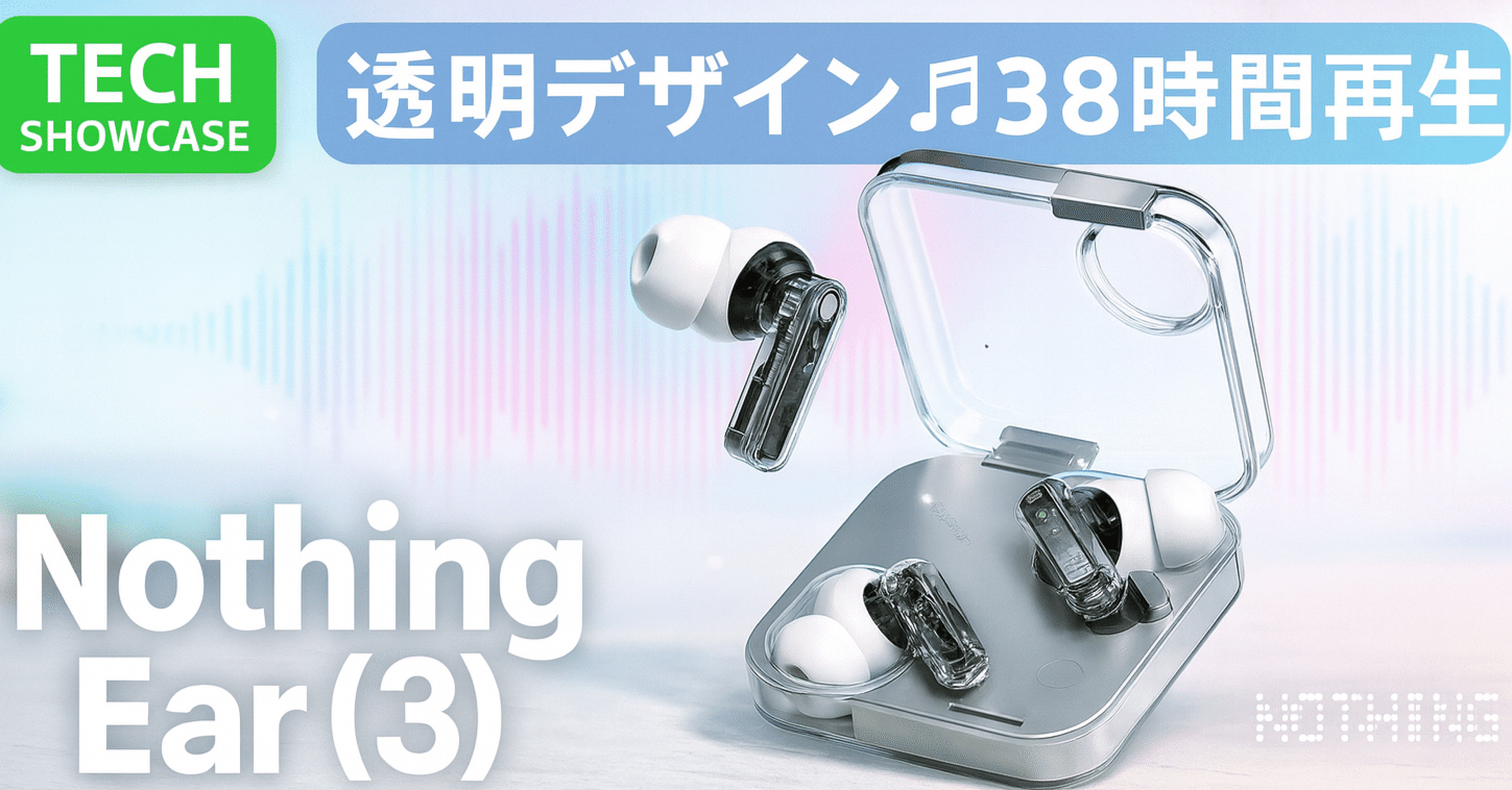 新着ギア〉 Nothing Ear (3) — 透明デザインと長時間再生のワイヤレス