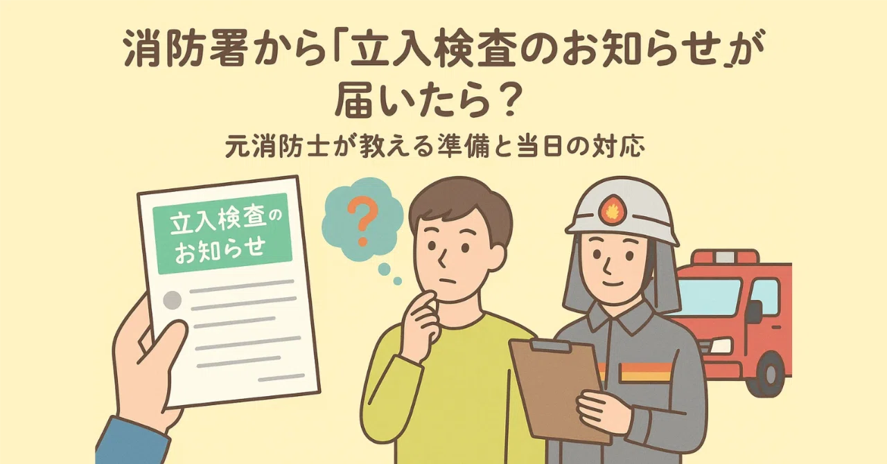 消防署から「立入検査のお知らせ」が届いたら？元消防士が教える準備と
