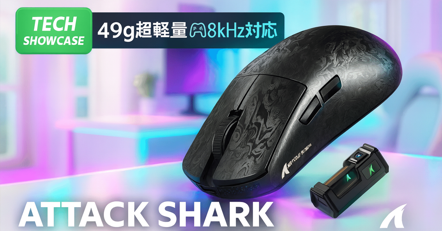 新着ギア〉 ATTACK SHARK R11 Ultra — 49 g カーボンシェルと 8 kHz