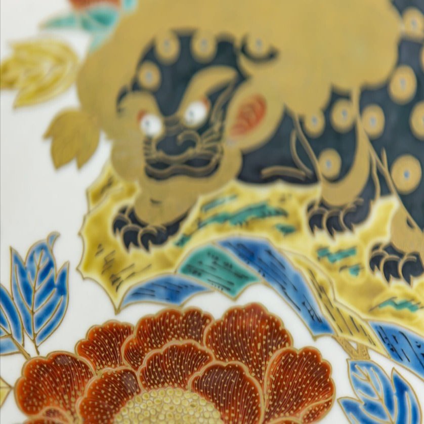 石川県九谷焼観音像 装飾的な陶器の女性像 日本美術 日本伝統