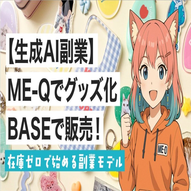生成AI副業】AIでデザイン→ME-Qでオリジナルグッズ化→BASEで販売
