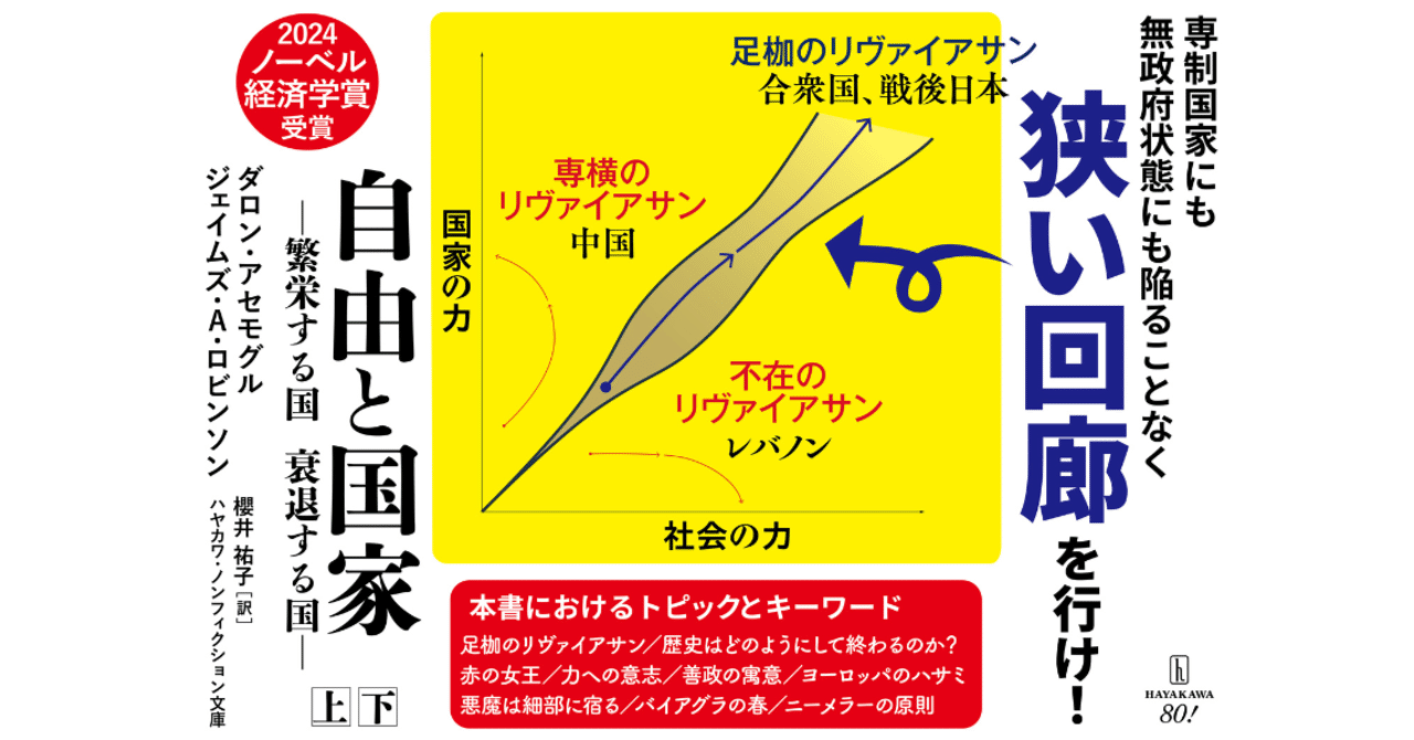 2024年ノーベル経済学賞受賞】アセモグル＆ロビンソン『自由と国家