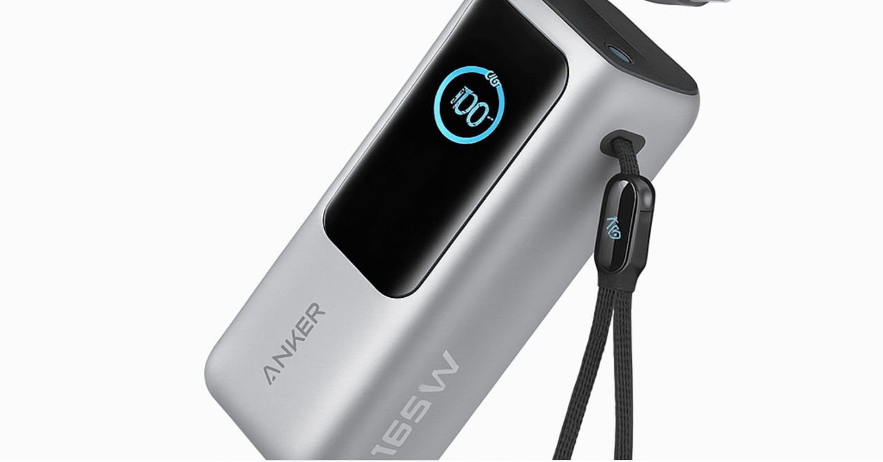 美品★Anker Power Bank (25000mAh ） Anker Power Bank (25000mAh, Built-In & 巻取り式USB-Cケーブル