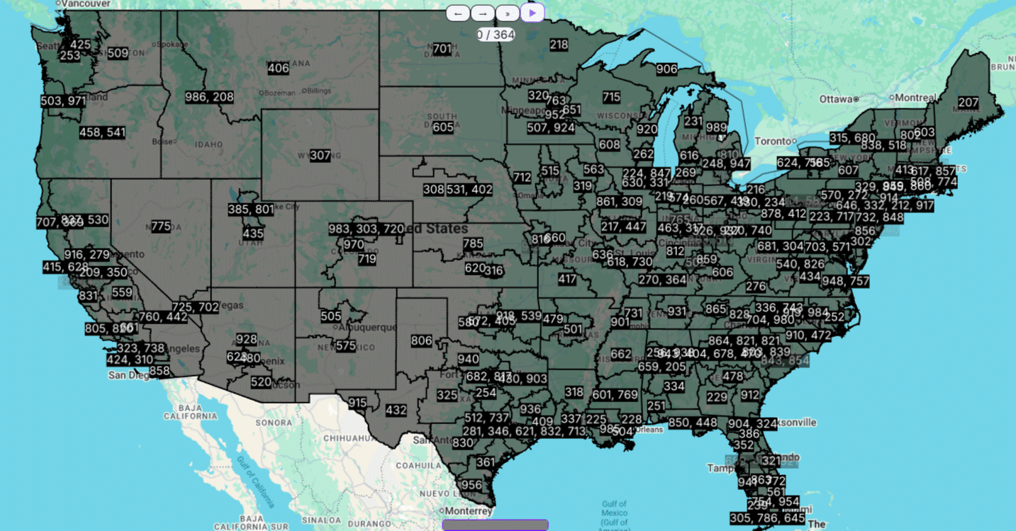 アメリカ市外局番の覚え方｜平田直也