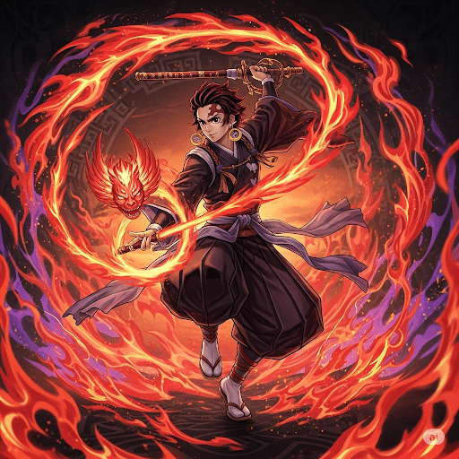 鬼滅の刃 竈門 炭治郎 日の呼吸 ヒノカミ神楽 スリーブ プレイマット