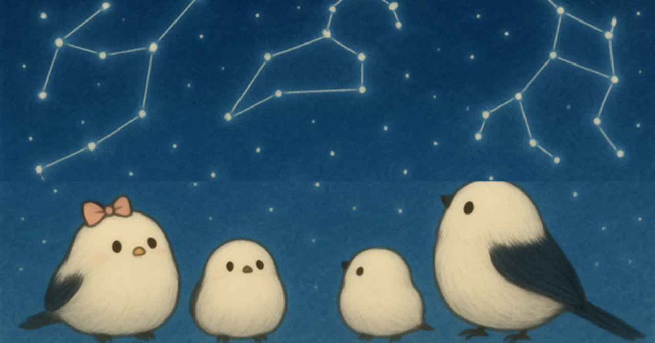 同じ星を見上げて― 森のシマエナガと人が出会う秋の夜｜はなえさん