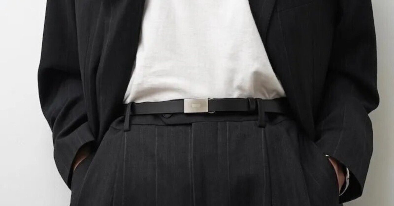 AURALEE ブラックレザーベルト AURALEE: Two-Hole Buckle Belt (Black) | DSMG E-SHOP