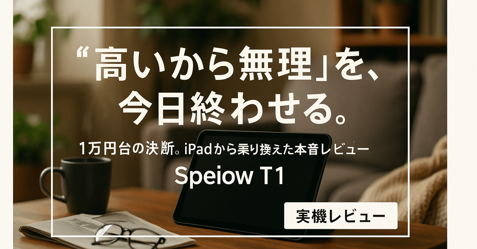 実機レビュー】私がiPadを手放して「Speiow T1」に乗り換えた理由。1万