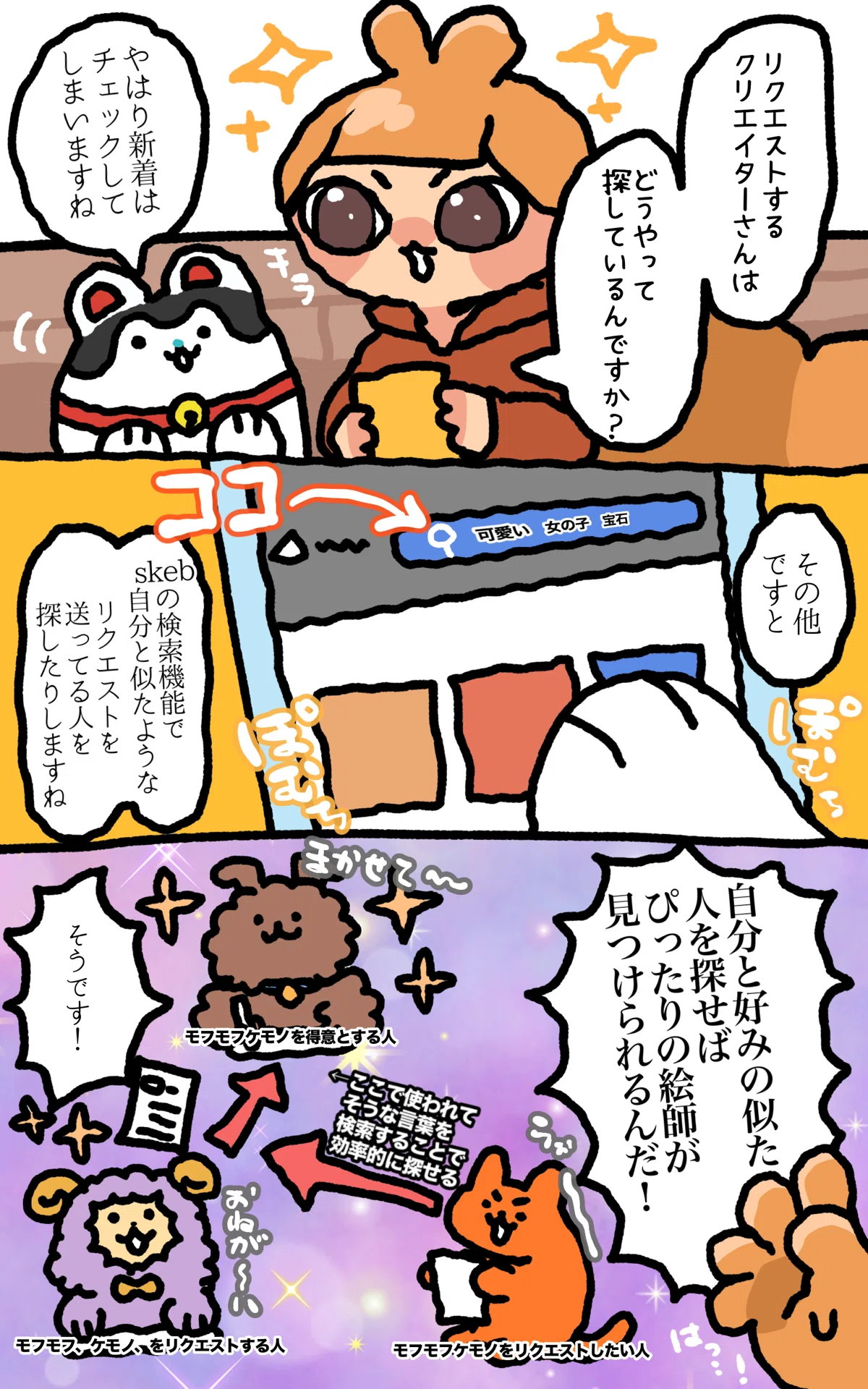 漫画】初めてのskebリクエストを送るまで！〜その後｜すこやか系無職
