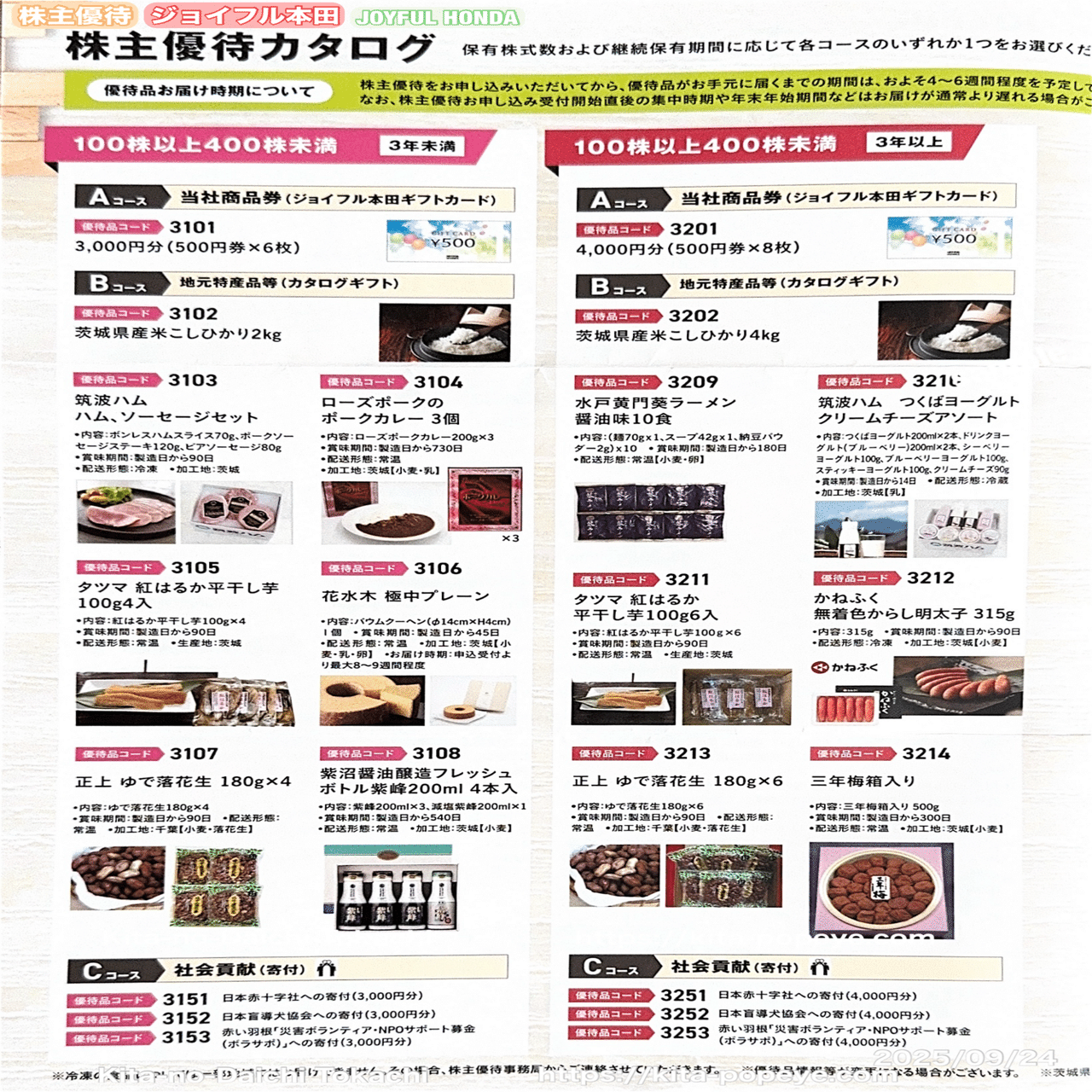 株主優待】ジョイフル本田（3191）株式会社ジョイフル本田（3191）は