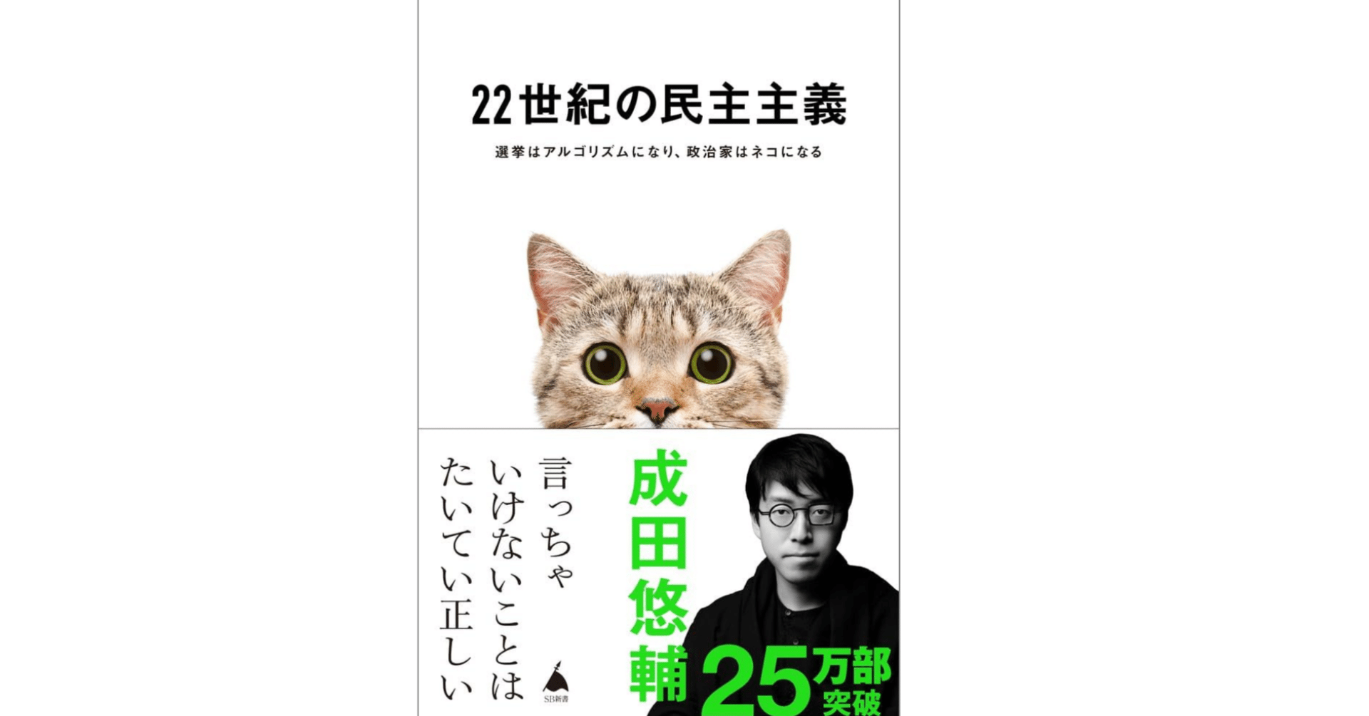 成田悠輔 22世紀の民主主義(東大生による感想付き) Audible版『22世紀の民主主義 選挙はアルゴリズムになり、政治家はネコ