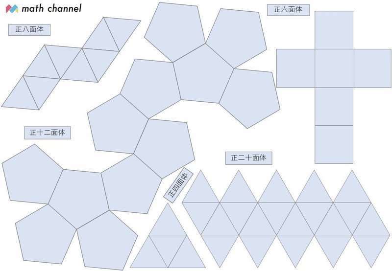 おうちで算数工作 正多面体５種類の展開図データを無料公開します Math Channel Note