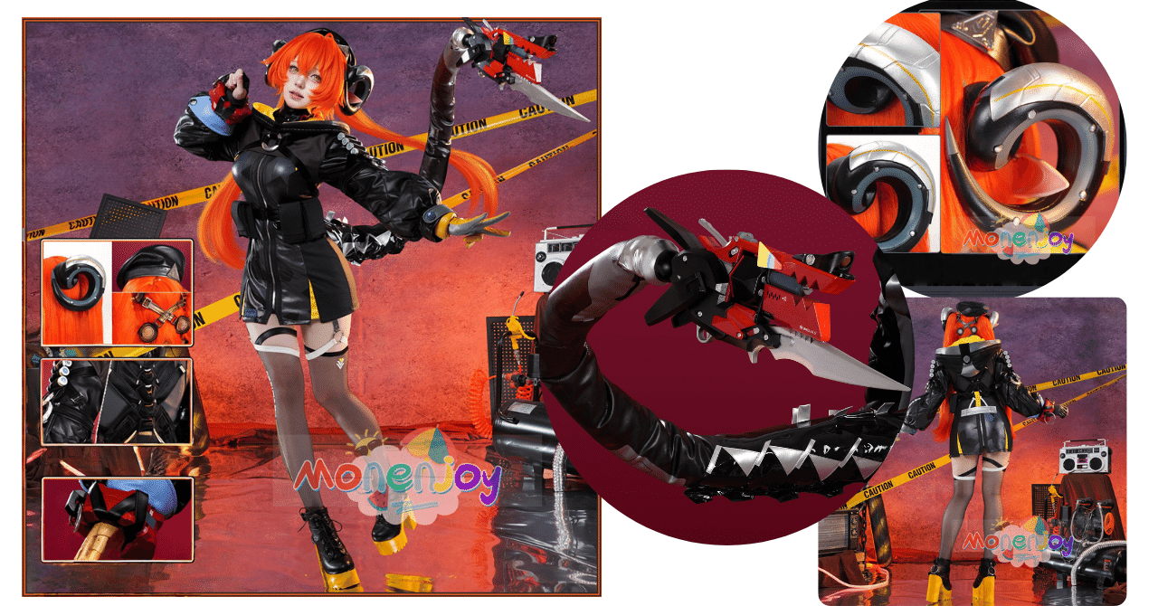 Monenjoy ゼンレスゾーンゼロ オルペウス コスプレ衣装 鬼火 尻尾追加