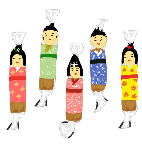 四コマ漫画 可愛いこけし 昭和のアイデア トロッコ Note