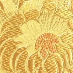 美品 正絹 袋帯 凛とした装い 華やかな色彩 朱赤 塩瀬 型絵染 椿文様