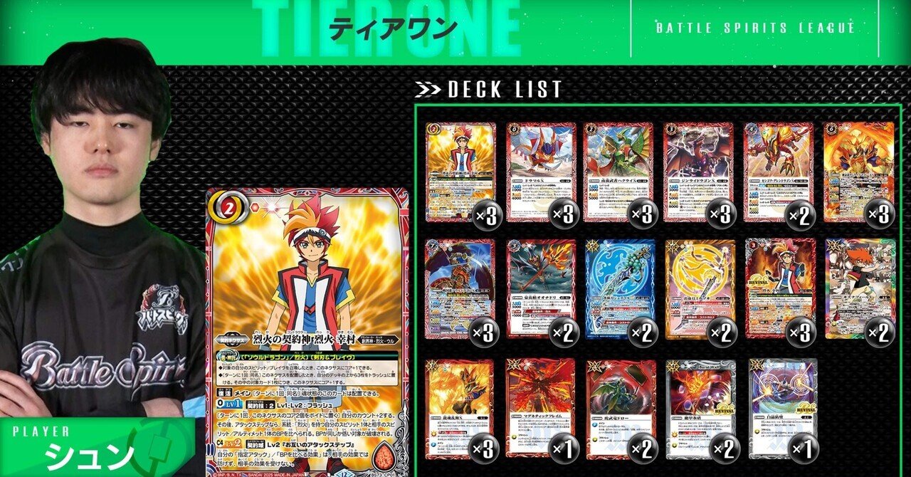 バトスピリーグseason2 振り返り｜シュン/TierOne