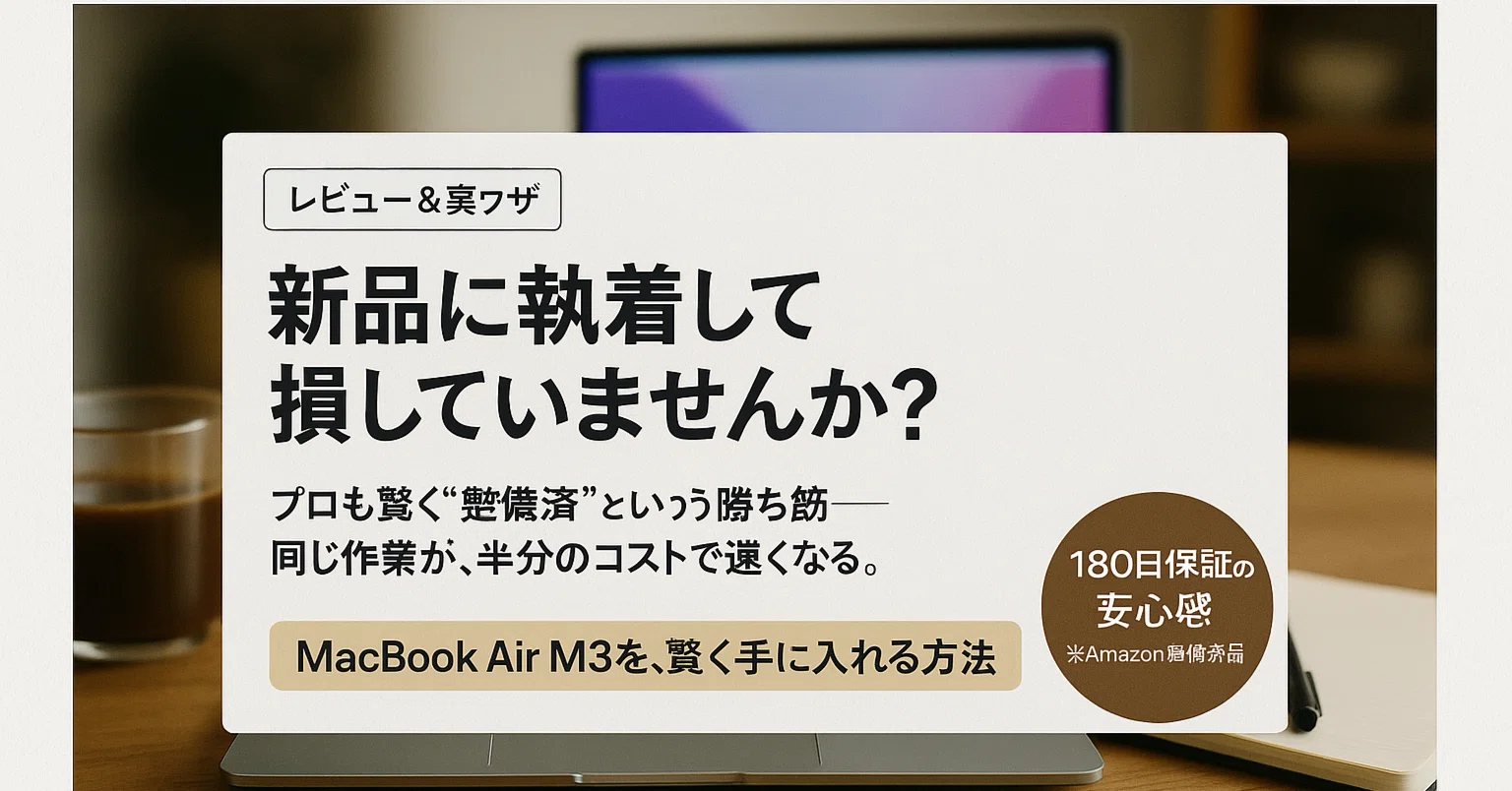 衝撃レビュー】私がMacBook Air M3を格安で手に入れた方法|新品同様の 衝撃レビュー】私がMacBook Air M3を格安で手に入れた方法|新品同様の