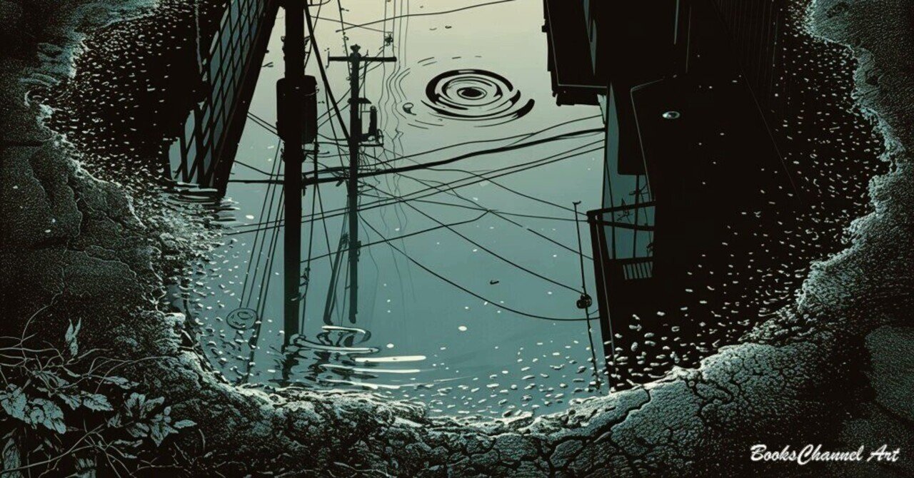日本画　夕立の後 Digital Ukiyo-e Chronicles #001: 夏の夕立後の路地裏 (The