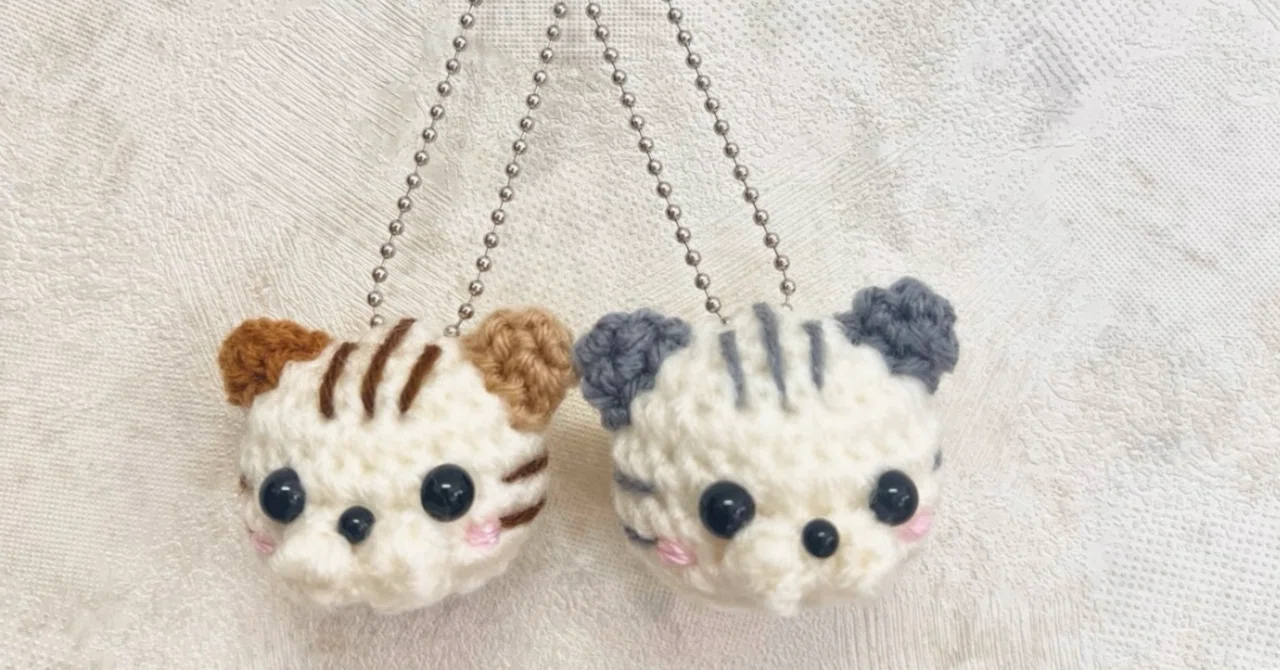 編みぐるみ￤猫のキーホルダー｜Handmade R｜編み物屋さん