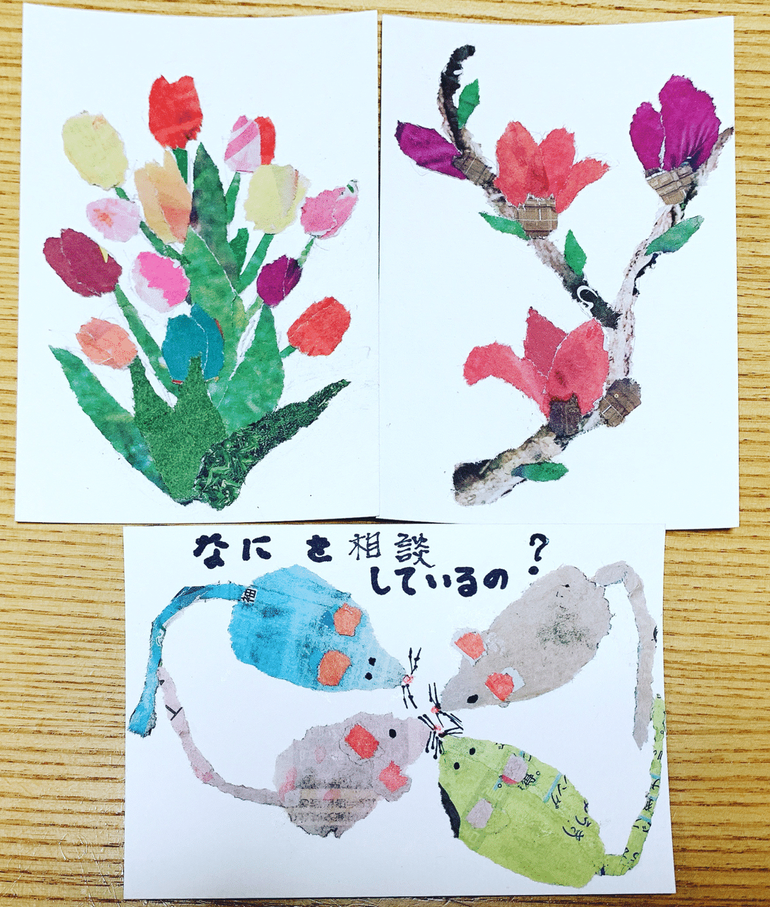 新聞広告を使ったおばあちゃんのちぎり絵|雨田信幸 新聞広告を使ったおばあちゃんのちぎり絵|雨田信幸