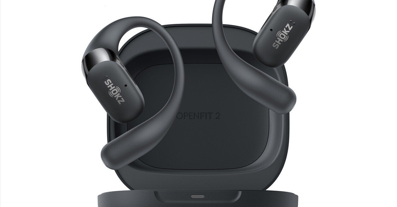 SHOKZ OPENFITワイヤレスイヤホン ブラック オープンフィット 黒 完全