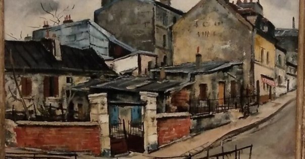 荻須高徳 リトグラフ 版画 「街角の家」 1984年 査定 買取 致し