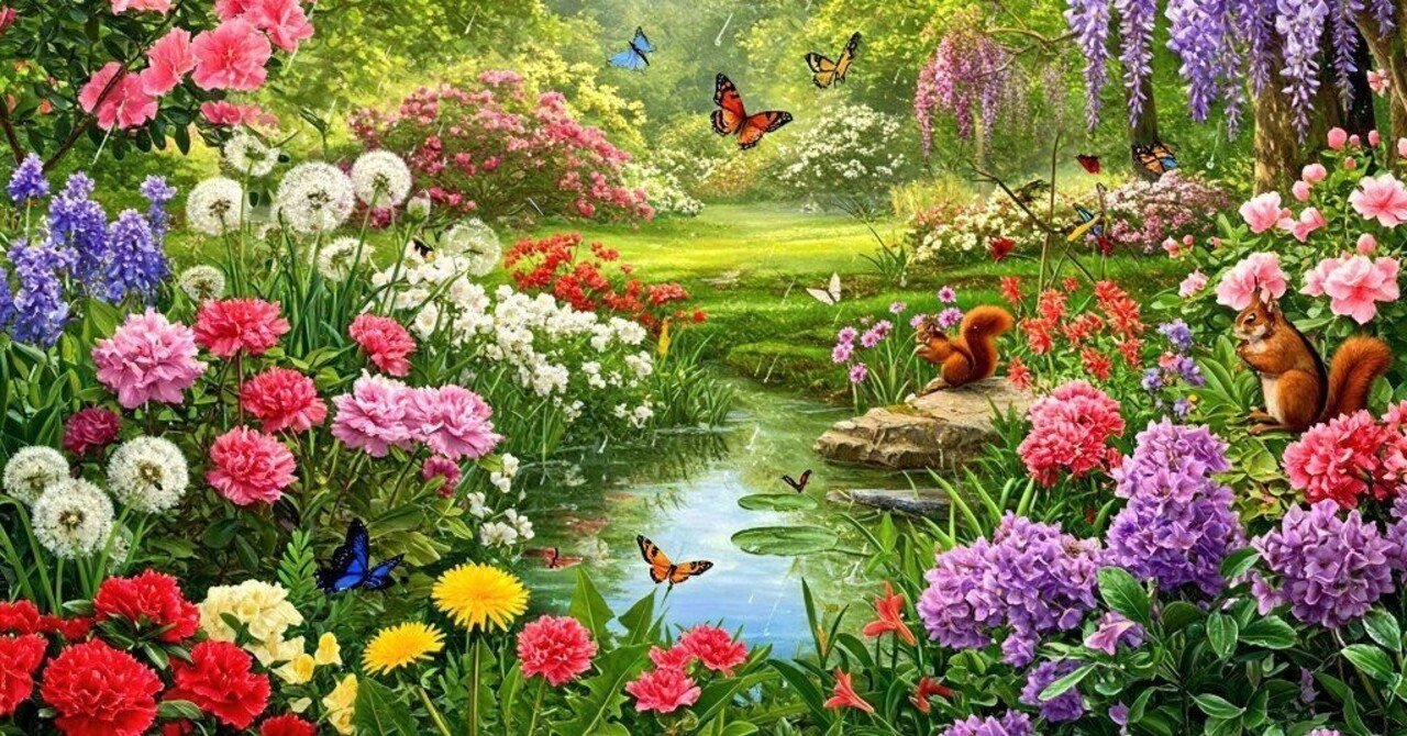 色んなAIイラスト花風景画達｜.