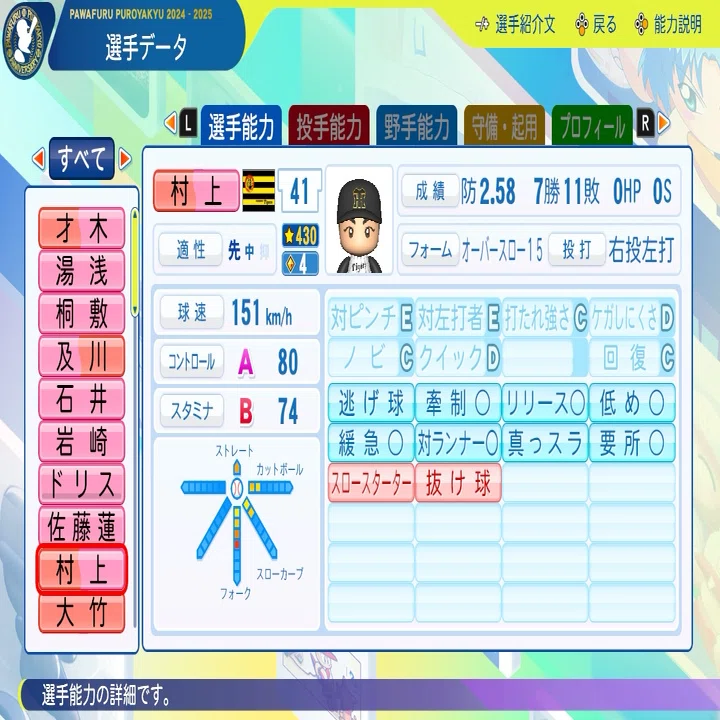 パワプロ2025Ver1.12.0対人戦環境変化考察｜田中ミノル