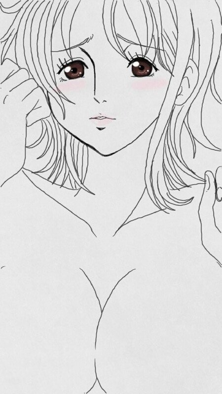 ナミ祭り二発目 寝る前に鉛筆で描いた絵に色鉛筆でチョット着色してみました Kndisk Note