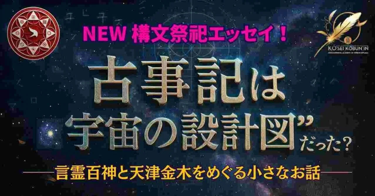 🌌 古事記は“宇宙の設計図”だった？──言霊百神と天津金木をめぐる