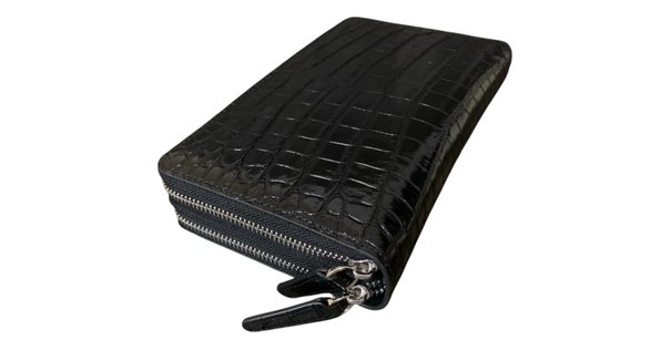 A*割様 Jet Stock ブラックレザー折り財布 金属バックル付き buckle wallet “long” black | JET STOCK
