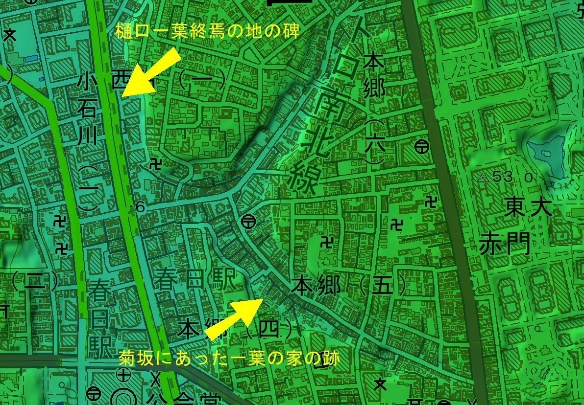 色別標高図清水橋