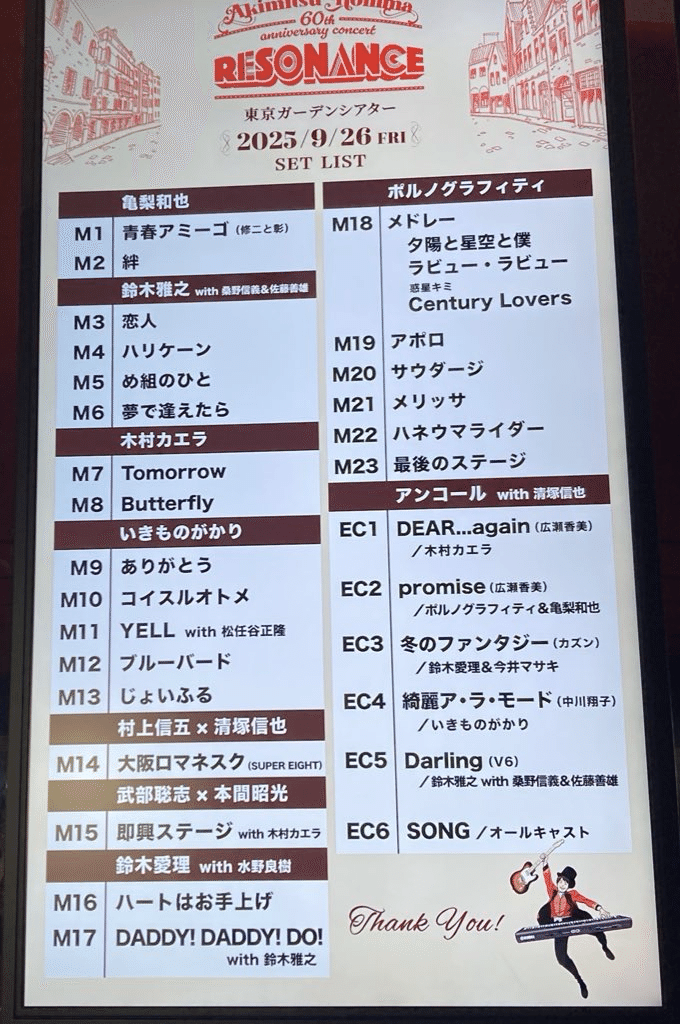 音楽プロデューサー本間昭光さん還暦祝いコンサートへ行ってきた｜M