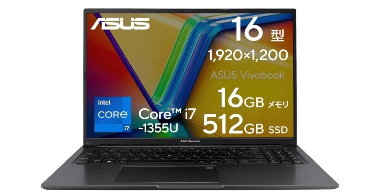 10万円切り】ASUS Vivobook 16！Core i7＆16GB搭載でコスパ抜群｜あか
