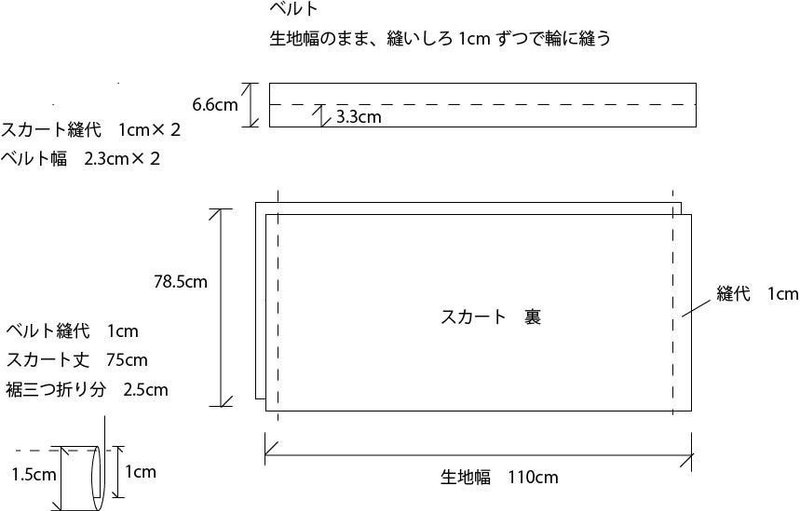 雑記 まっすぐ縫うだけ 簡単タックギャザースカートの作り方 時間の森工房 編み物レッスン講座 Note