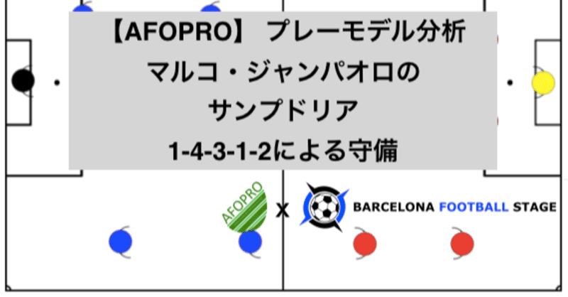【AFOPRO】 プレーモデル分析
マルコ・ジャンパオロのサンプドリア
1-4-3-1-2による守備