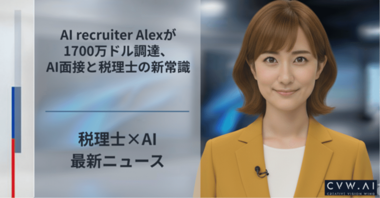 AI recruiter Alexが1700万ドル調達、AI面接と税理士の新常識｜【税理士業務に役立つAI情報ラボ】