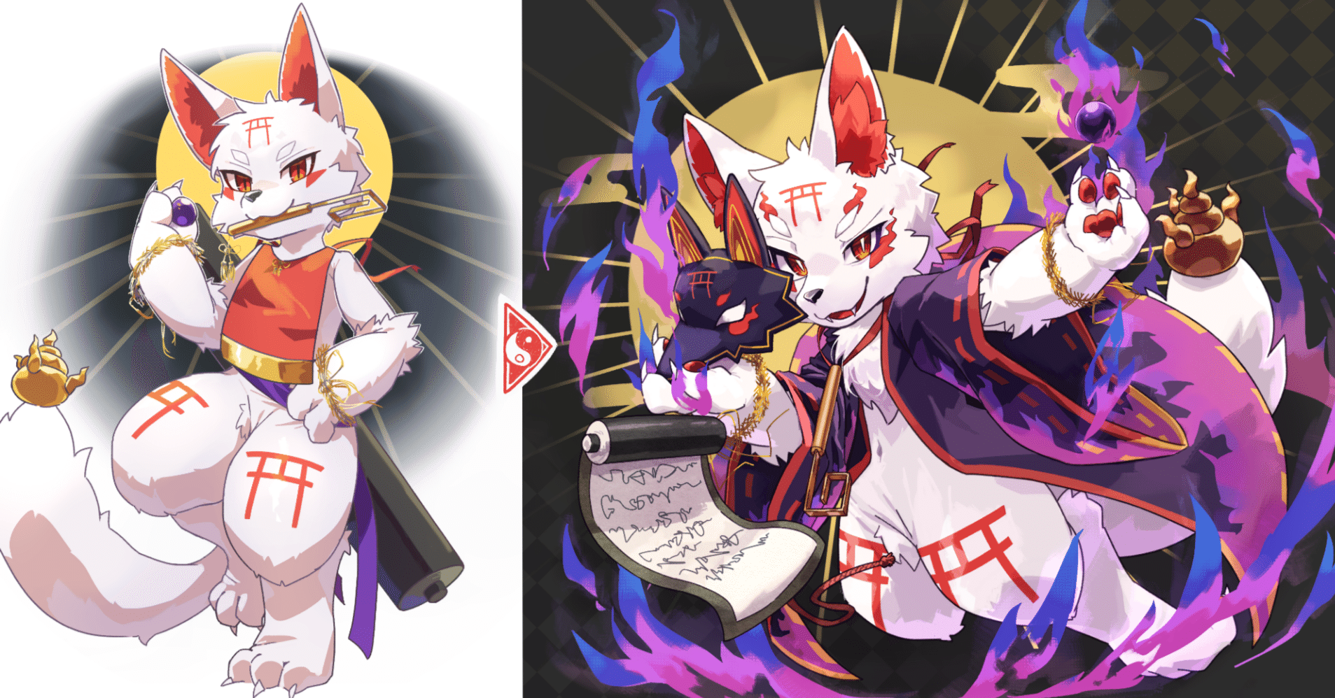 絵語り】神使の白狐さま｜るびぃのひとりごと