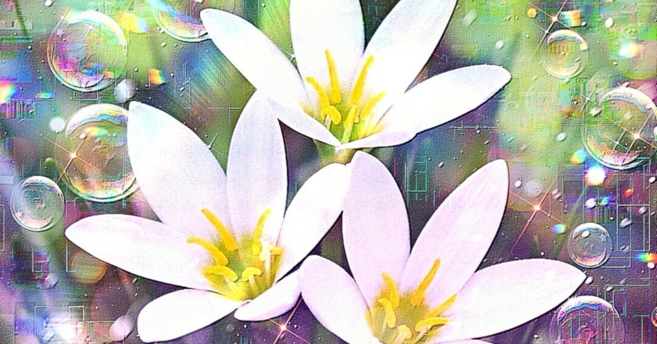 作品: a-2489 泡影に宿る白い花の微笑み Garden Blessing