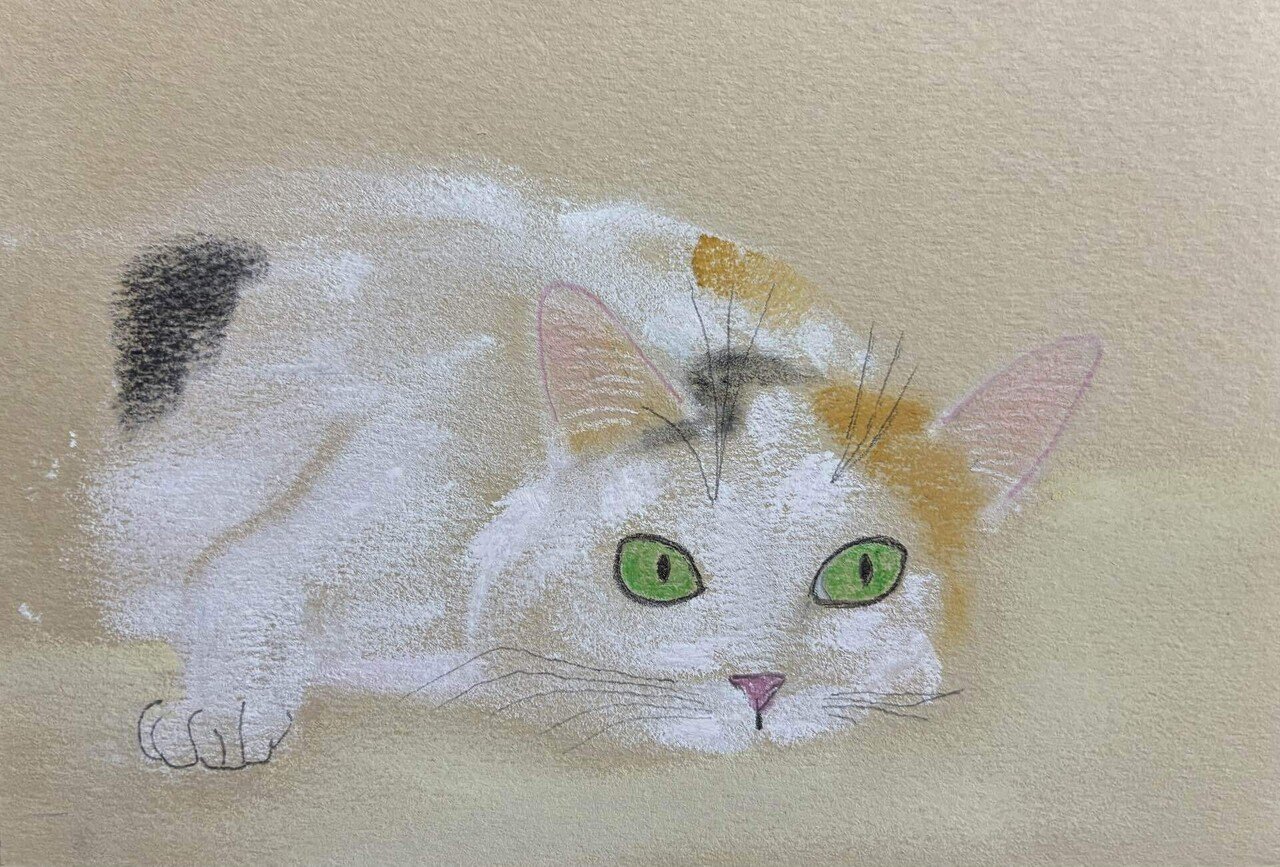 原創畫黒猫と少女のアートオリジナル絵画油絵キャンバスに油絵