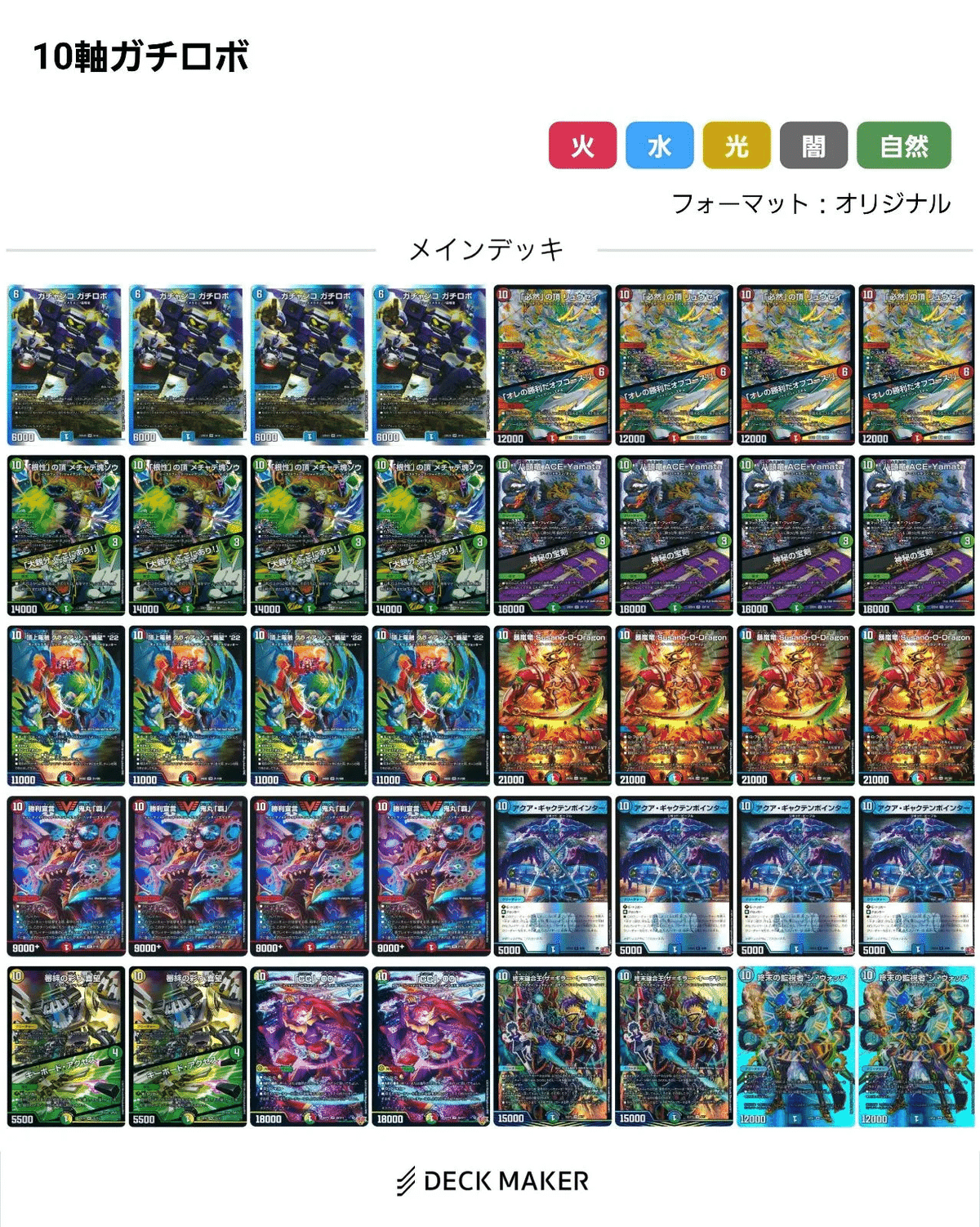 10軸ガチロボ ガチ構築 10軸ガチロボ 構築済みデッキ (10軸ガチャンコガチロボ) 俺の10